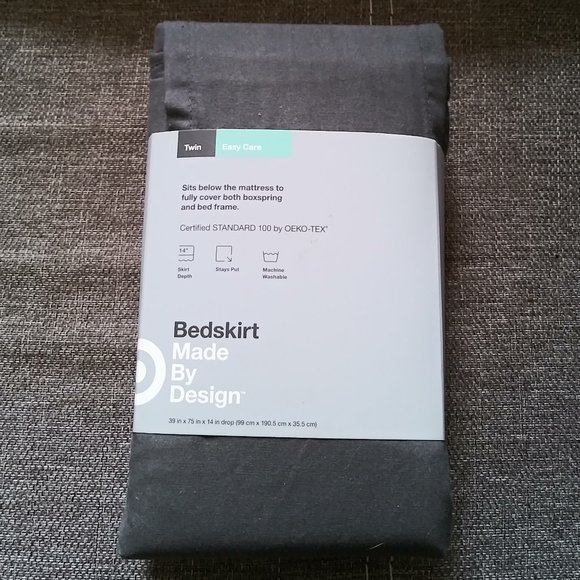 Made by Design Bed Skirt (TWIN, Dark Gray) - Picture 1 of 8